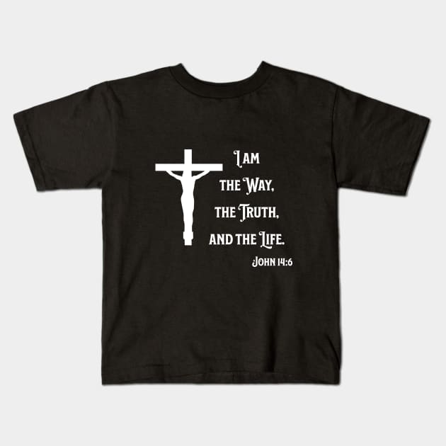 John 14:6 Bible Verse Kids T-Shirt by 5 Points Designs